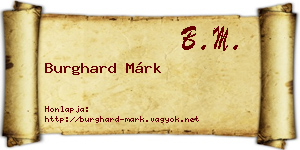 Burghard Márk névjegykártya
