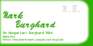 mark burghard business card