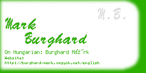 mark burghard business card
